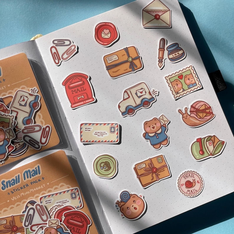 Snail Mail Sticker Pack Journal Scrapbook Penpal Stickers Happy Mail ...