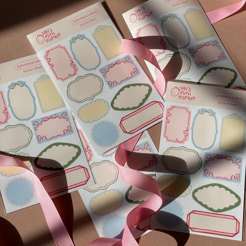 Bow Journal Frame Stickers