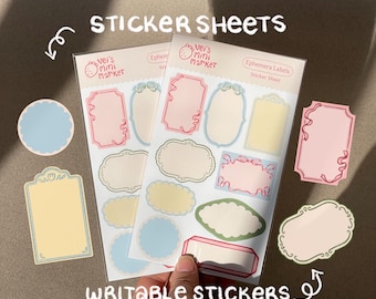 Coquette Sticker Sheet Bow Journal Scrapbook Supply Pastel Stationery Scalloped Edge Frame Decorative Feminine Pink Ribbon Planner Sticker