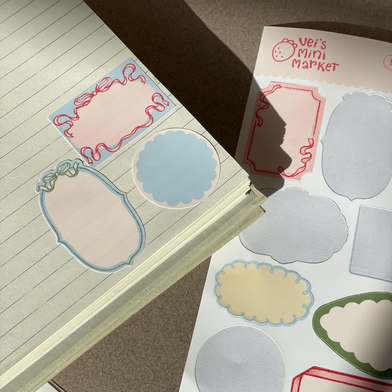 Writeable Sticker Sheet of Bow Stickers