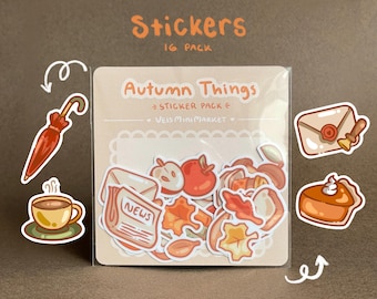 Autumn Sticker Pack of Stickers for Journal Scrapbook Supplies Fall Stationery Planner Stickers Junk Journal Fall Sticker Flakes