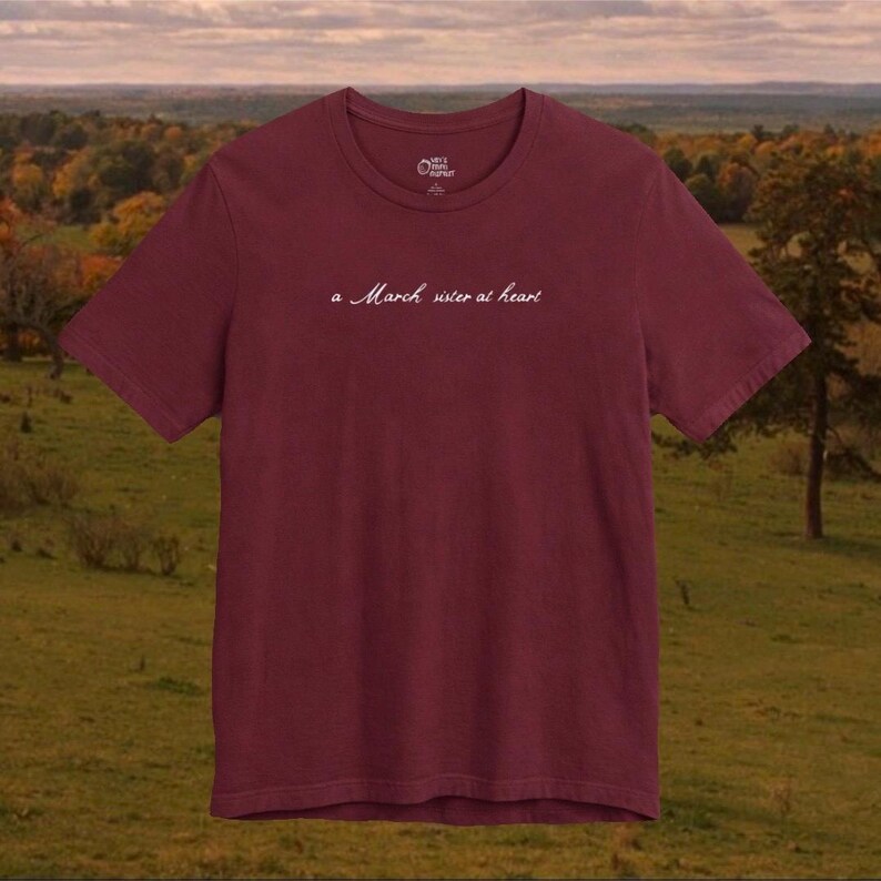 Little Women T-shirt, cadeau voor boekenliefhebbers, minimalistische dameskleding, Jo March T-shirt, literair lezer, romanfan, oversized T-shirt met graphic print voor de lezer. afbeelding 4