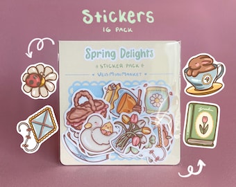 Spring Sticker Pack Scrapbook Supply Flower Stationery Springtime Planner Note Floral Sticker Flakes  Pastel Bullet Journal Decor Botanical