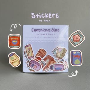 Korean Food Sticker Pack: Handmade Vinyl Stationery (Set of 16)