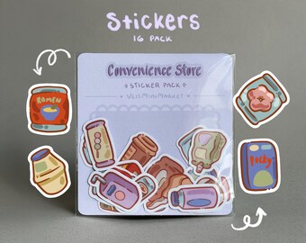 Korean Food Sticker Pack Journal Scrapbook Supply Convenience Store Stationery Accessory Planner Sticker Flakes Kawaii Korean Snack Sticker