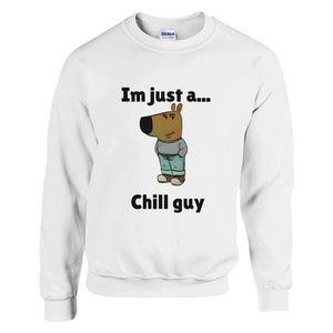 Soy solo un chico tranquilo, regalo divertido para él Sudadera Chill guy colores blanco, azul, beige, rojo, burdeos, caqui, negro, regalo de Navidad