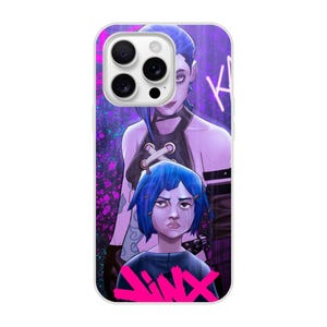 Jinx inspired Arcane Flexi phone case Apple Iphone Pro, Max 16,15, 14,13,12,11