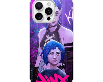 Jinx inspired Arcane Flexi phone case Apple Iphone Pro, Max 16,15, 14,13,12,11
