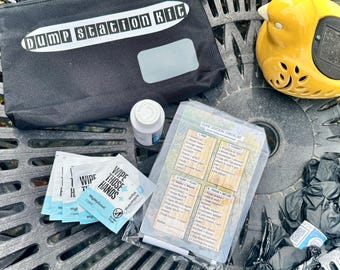 Kit para Estação de Descarte de Esgoto de RV com Ímã de Lista de Verificação | Bolsa para Suprimentos de Trailer de Viagem