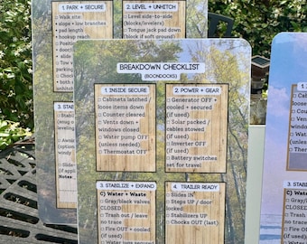 RV Setup Breakdown Checklist Magnet | Hookups Boondocks Fridge Organizer