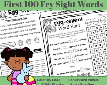 Easter Spring First 100 FRY Sight Word Activity | No Prep | 15 Pages