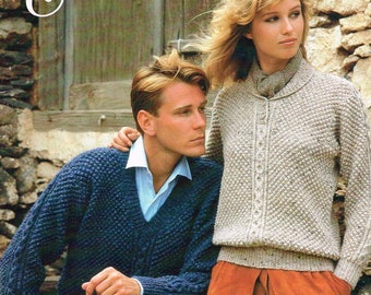 Vintage Knitting Patterns for Men and Women - Casual Pullovers - PDF Download - Retro 80’s Sweater