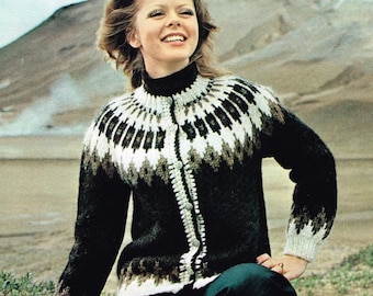 Vintage Icelandic Knitting Pattern - Women's or Man's Sweater - PDF Pattern - Nordic Sweater - Brenda