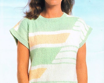 Vintage Knitting Pattern for A Woman’s 80’s Pullover - PDF Download - 1980’s Retro Knitwear