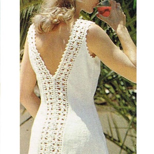 Downloadable Vintage Knitting Pattern Tennis Dress With Crochet Insets ...