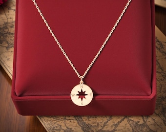 Dainty Compass Necklace, Silver Coordinate Necklace for Adventurer, Graduation Gift for Travelers, Women and Nautical Pendant,Christmas gift