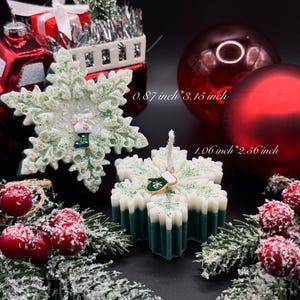 Snowflake candle Christmas candle Pillar candle Home decor Christmas Gift Soy wax candle Christmas decoration Handmade gift Holiday gift