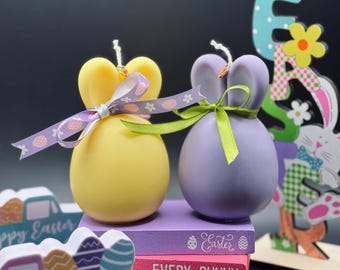 Easter Bunny Soy Wax Candle: Handmade Holiday Decoration