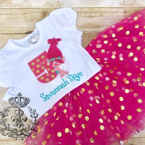Personalized Girls Trolls Birthday Outfit