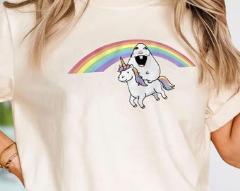 Cartoon Creature Unicorn Rainbow Shirt, Funny Meme Hoodie, Fantasy Graphic Sweatshirt, Unicorn Lover Tee, Gift for Her