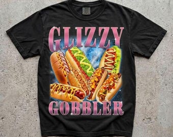 T-shirt Glizzy Gobbler, T-shirt humoristique avec un mème de hot-dog, Sweat à capuche sarcastique, Sweat-shirt à humour viral
