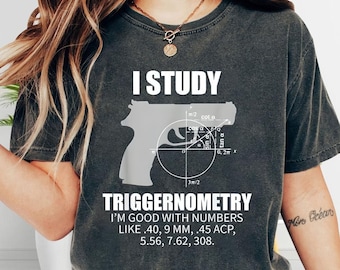 Sweat à capuche I Study Triggernometry, sweat-shirt drôle Gun M4 Carbin pour homme, chemise cadeau armée, t-shirt tactique sur les droits des armes à feu, cadeaux militaires