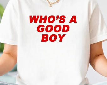 Comfort Colors Who's A Good Boy Shirt, Funny Y2K Shirt, Iconic Slogan Shirt, 90s Aesthetic Vintage Shirt, Trending Shirt, Trendy Shirt