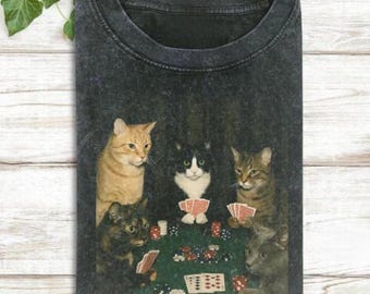 Chemise drôle de chat de jeu de hasard, chemise de chat de casino, tshirt de plaisanterie de génération Z, cadeau stupide de brainrot, cadeau d'amant de chat, chemise drôle de kitty, chemise fraîche de chat
