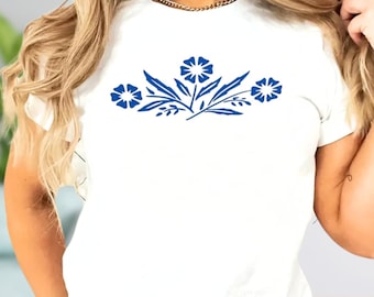 Comfort Colors Blue Cornflower Shirt, Nostalgic Corningware Dish Shirt, Gifts for Mom, Gifts for Grandma, Home Cooking Baking Gifts