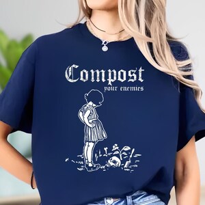 Compost Your Enemies Shirt, Dark Humor Skull Tee, Vintage Graphic Hoodie, Sarcastic Sweatshirt, Funny Goth Gift image 4