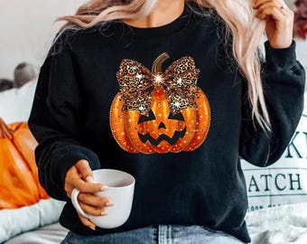 Glitter Leopard Pumpkin Comfort Colors Shirt (PRINT design), Spice Season Shirt, Thanksgiving Shirt, Pumpkin Halloween, Fall Autumn Shirt