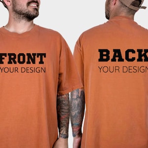 Front And Back Custom Shirt, Comfort Colors Personalized Text, Matching Couple T-Shirt