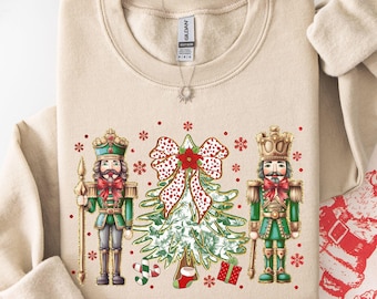 Nutcracker Christmas Sweatshirt, Vintage Nutcracker Sweater, Xmas Crewneck, Nutcracker Ballet Hoodie, Christmas Tree Sweatshirt for Women