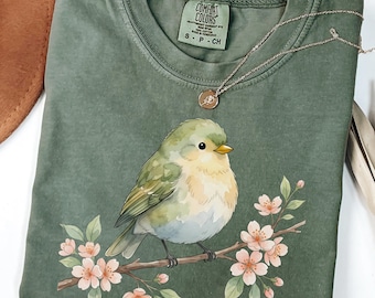 Comfort Colors Birdwatching Shirt, Easily Distracted By Birds Tee, Birds On A Branch Cottagecore Nature Shirt, Bird Lover Watcher Gift Shirt