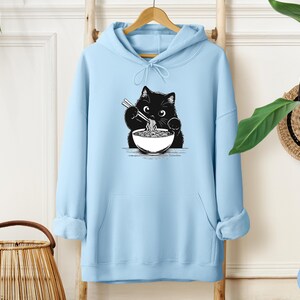 Funny Cat Ramen Sweatshirt Hoodie, Cozy Kawaii Cat Lover Gift, Cute Noodle Cat Sweatshirt, Kawaii Japanese Anime Cat Shirt, Cat Lover Gift afbeelding 10