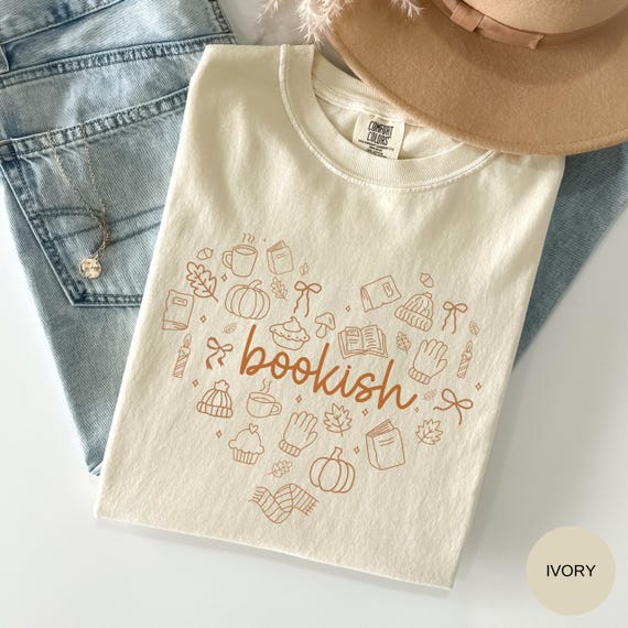 Comfort Colors Bookish Shirt, Fall Book Lover Tee, Cozy Reading Shirt, Books Coffee Pumpkin Tee, Bookworm Shirt, Autumn Reader Gift Cozy Tee