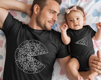 Daddy and Me Funny Shirt Dad Baby Matching Shirts, Pizza and Pizza Slice Shirt, Fathers Day Mini Outfit, Dad Son Shirt, Dad Girl Shirt