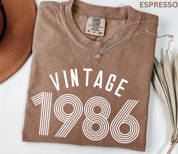 Comfort Colors Vintage 1986 Shirt Retro 1986 Birthday Shirt Vintage Year Shirt 1986 Birthday Gift Retro Birth Year Shirt for Women or Men