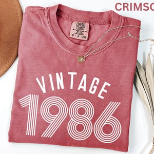 Comfort Colors Vintage 1986 Shirt Retro 1986 Birthday Shirt Vintage Year Shirt 1986 Birthday Gift Retro Birth Year Shirt for Women or Men image 8