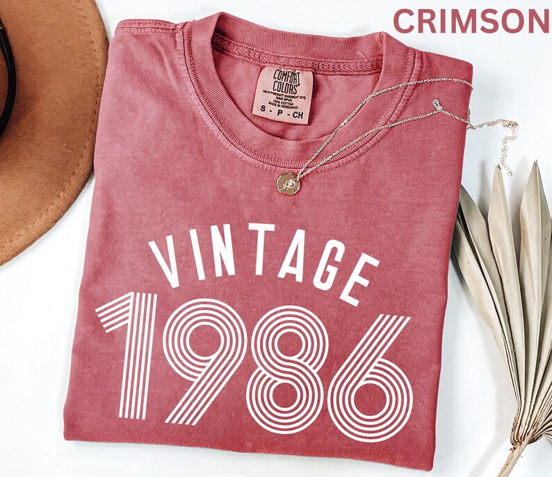 Comfort Colors Vintage 1986 Shirt Retro 1986 Birthday Shirt Vintage Year Shirt 1986 Birthday Gift Retro Birth Year Shirt for Women or Men image 8