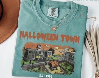 Comfort Colors Halloween Town Shirt, Halloweentown Est 1998 Shirt, Halloweentown University, Retro Halloweentown Fall Long Sleeve Shirt