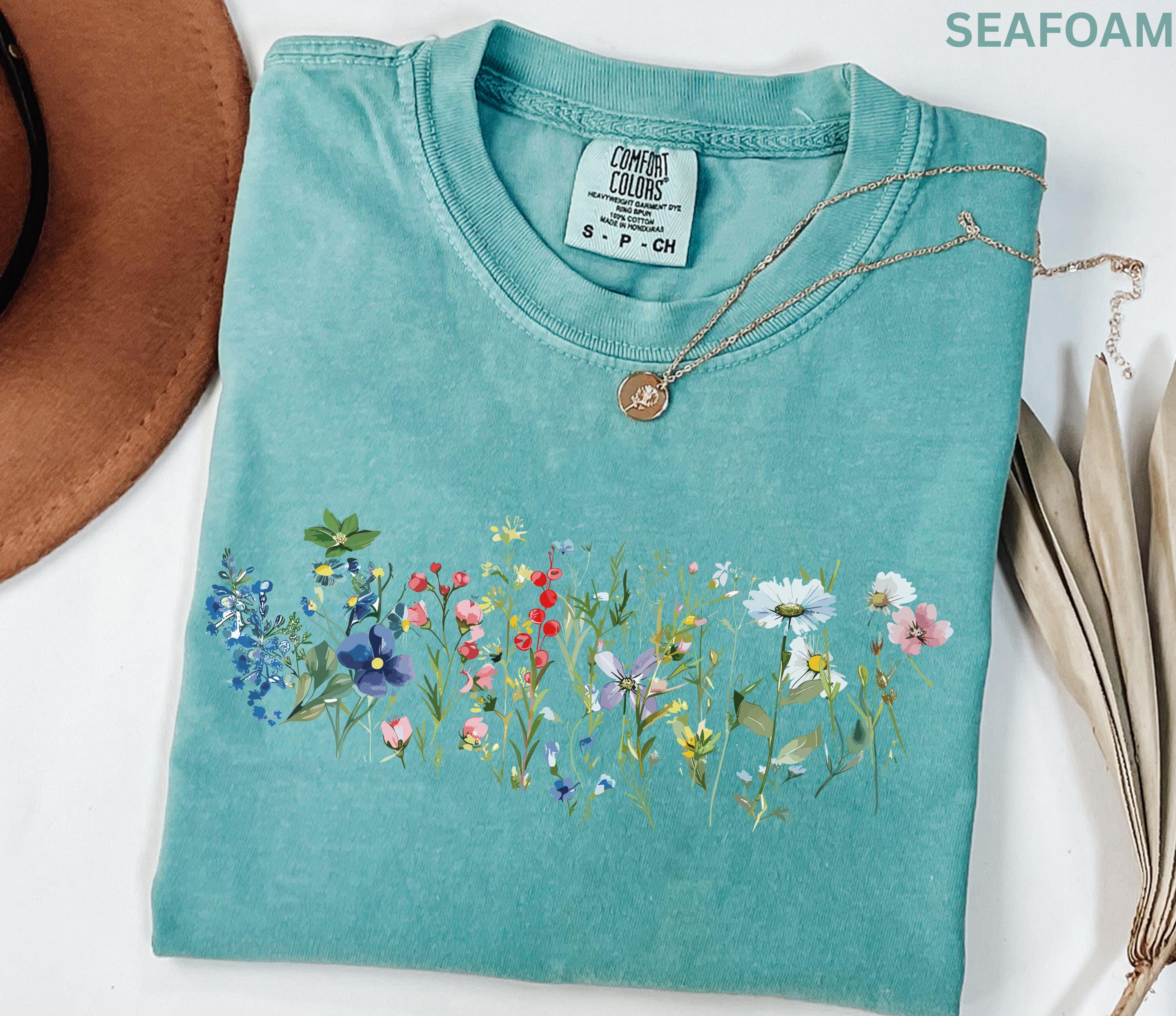 Comfort Colors Wildflower Shirt, Pressed Flower Shirt, Botanical Shirt ...