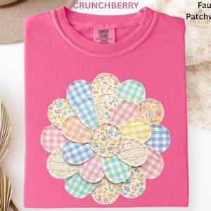 Comfort Colors Faux Patchwork Daisy Shirt Vintage Floral Patchwork Flower Graphic Cottagecore Spring Summer Women Shirt