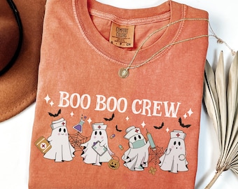 Comfort Colors Boo Boo Crew Shirt, Halloween Nurse Shirt, Spooky Nurse Squad Gift, ER ICU NICU Nurse Halloween Tee, Funny Nurse Gift Shirt