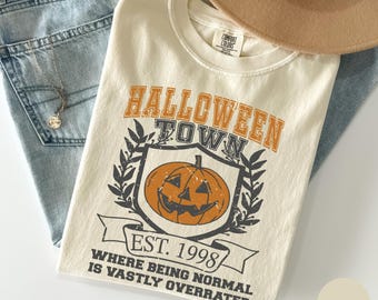 Comfort Colors Halloweentown University Shirt, Halloween Town Est 1998 Shirt, Fall Pumpkin Shirt, Halloween Fall Long Sleeve Shirt for Women