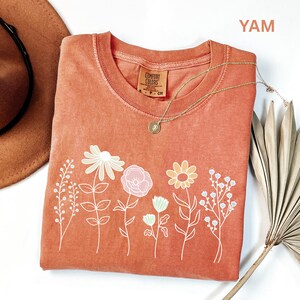 Comfort Colors Wildflower Shirt, Boho Floral Cottagecore Shirt, Botanical Shirt, WildFlower Shirt, Nature Spring Summer Shirt for Women image 5