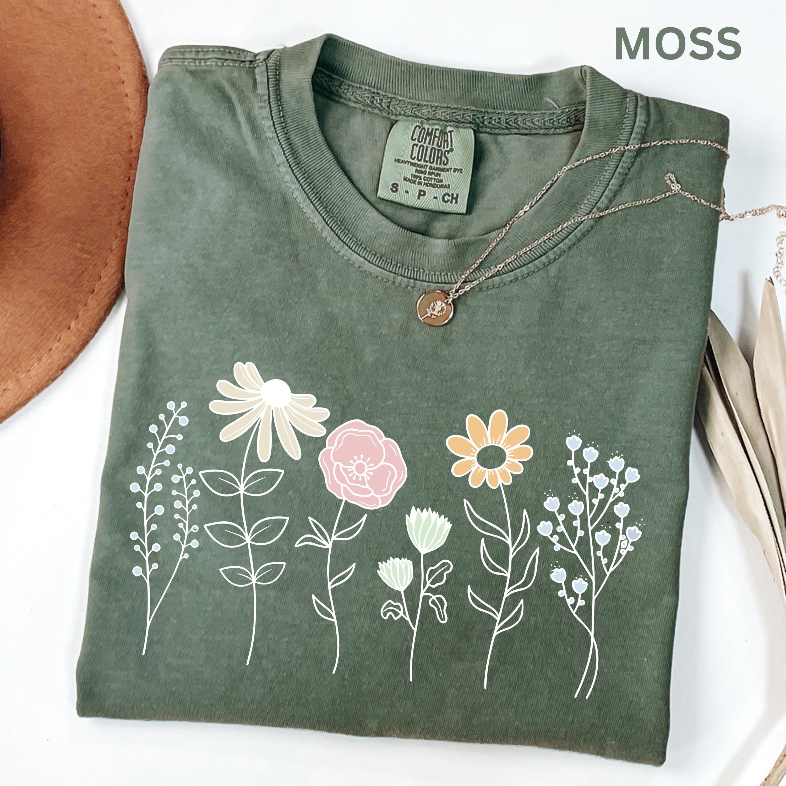 Comfort Colors Wildflower Shirt, Boho Floral Cottagecore Shirt ...