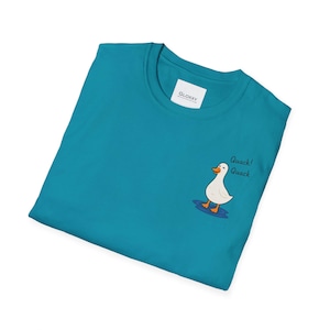 T-shirt grappige eend, schattig cartoon T-shirt kwakzalver, minimalistisch ontwerp met dierenhumor, gezond natuurliefhebber cadeau shirt-GL0100