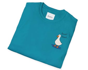Funny Duck T-Shirt, Cute Quack Cartoon Tee, Minimalist Animal Humor Design, Wholesome Nature Lover Gift Shirt-GL0100