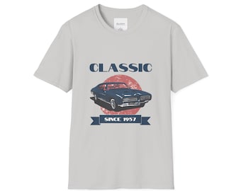 Classic Car T-Shirt, Vintage Muscle Car Tee, Retro 1957 Car Shirt, Gift for Car, Classic Auto Lover Shirt, Timeless Car Graphic Tee-GL065